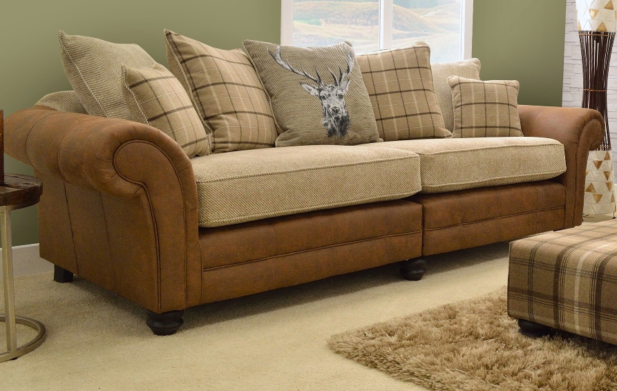 Montana 3 Seater Oatmeal Scatter Back